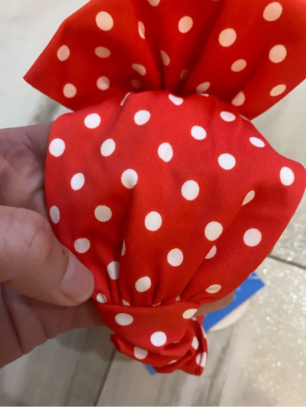 NWT RuflleButts Vibrant Red Polka Dot Bow Swim Headband One Size Baby & Toddler